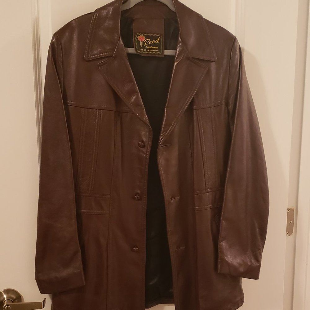 Women's Vintage Reed Leather Car Coat - preowned